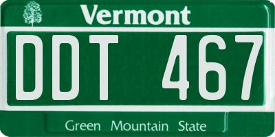 VT license plate DDT467