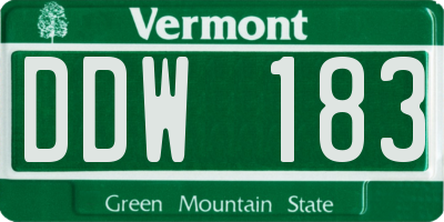 VT license plate DDW183