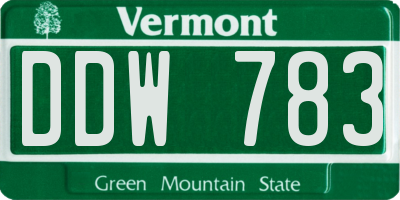VT license plate DDW783