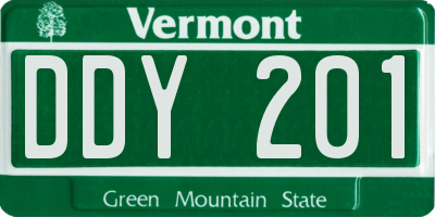 VT license plate DDY201
