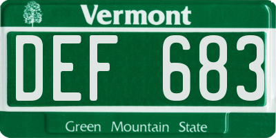 VT license plate DEF683