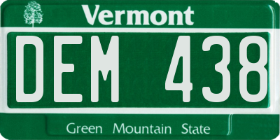 VT license plate DEM438
