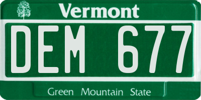 VT license plate DEM677