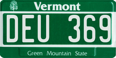 VT license plate DEU369