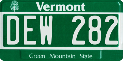 VT license plate DEW282