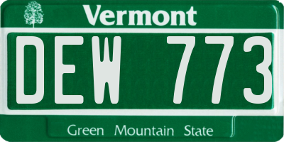 VT license plate DEW773