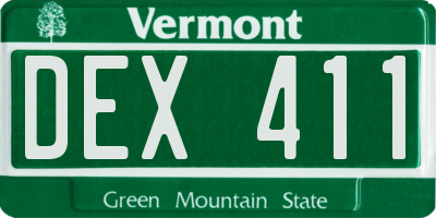VT license plate DEX411