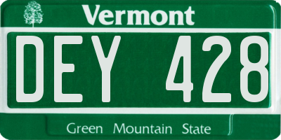 VT license plate DEY428