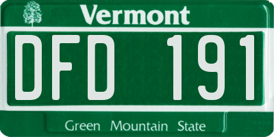 VT license plate DFD191