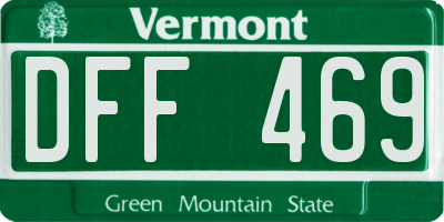 VT license plate DFF469