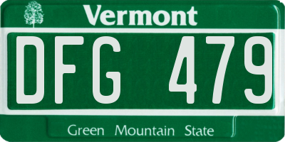 VT license plate DFG479