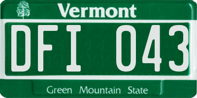VT license plate DFI043