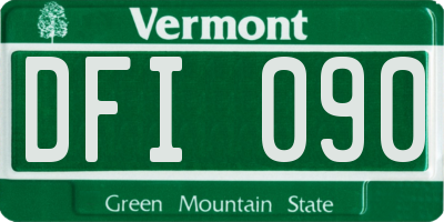 VT license plate DFI090