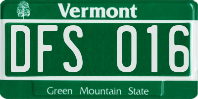 VT license plate DFS016
