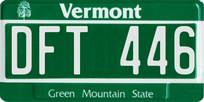 VT license plate DFT446