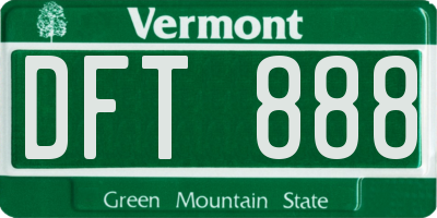 VT license plate DFT888