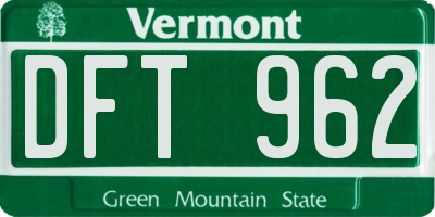 VT license plate DFT962