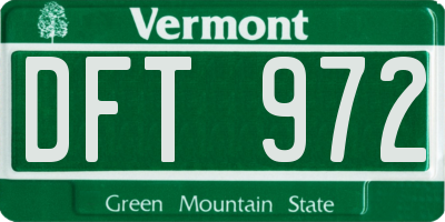 VT license plate DFT972