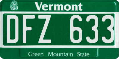 VT license plate DFZ633
