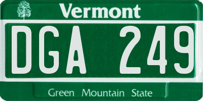 VT license plate DGA249