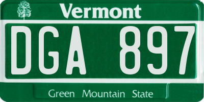 VT license plate DGA897