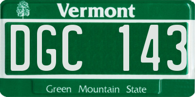 VT license plate DGC143
