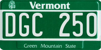 VT license plate DGC250