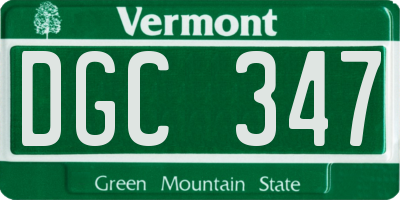 VT license plate DGC347