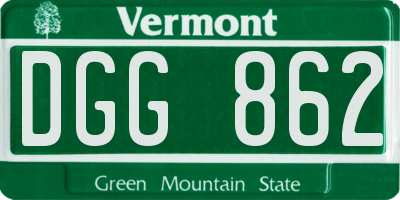 VT license plate DGG862