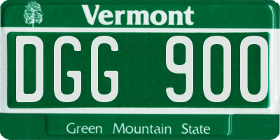 VT license plate DGG900