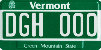 VT license plate DGH000