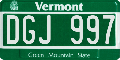 VT license plate DGJ997