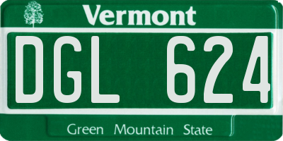 VT license plate DGL624