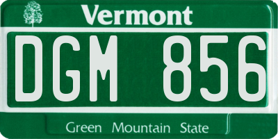 VT license plate DGM856