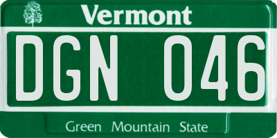 VT license plate DGN046