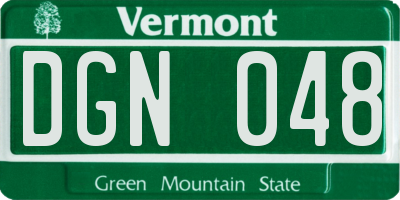 VT license plate DGN048