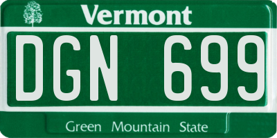 VT license plate DGN699