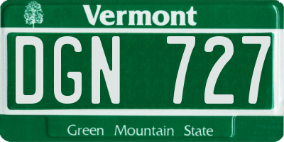 VT license plate DGN727
