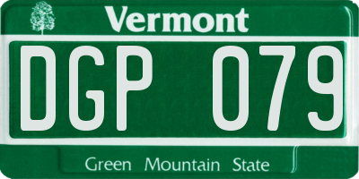 VT license plate DGP079