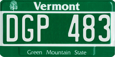 VT license plate DGP483