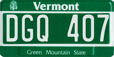 VT license plate DGQ407