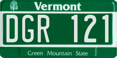 VT license plate DGR121