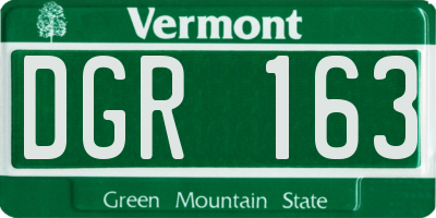 VT license plate DGR163