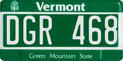 VT license plate DGR468