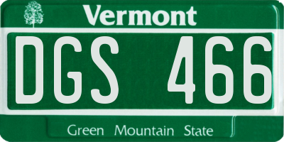 VT license plate DGS466