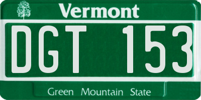 VT license plate DGT153