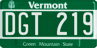 VT license plate DGT219