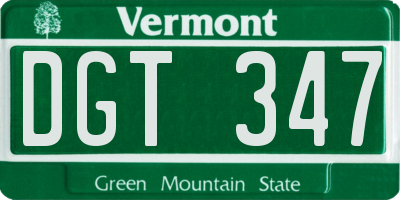 VT license plate DGT347