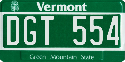 VT license plate DGT554