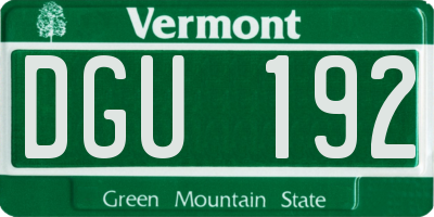VT license plate DGU192